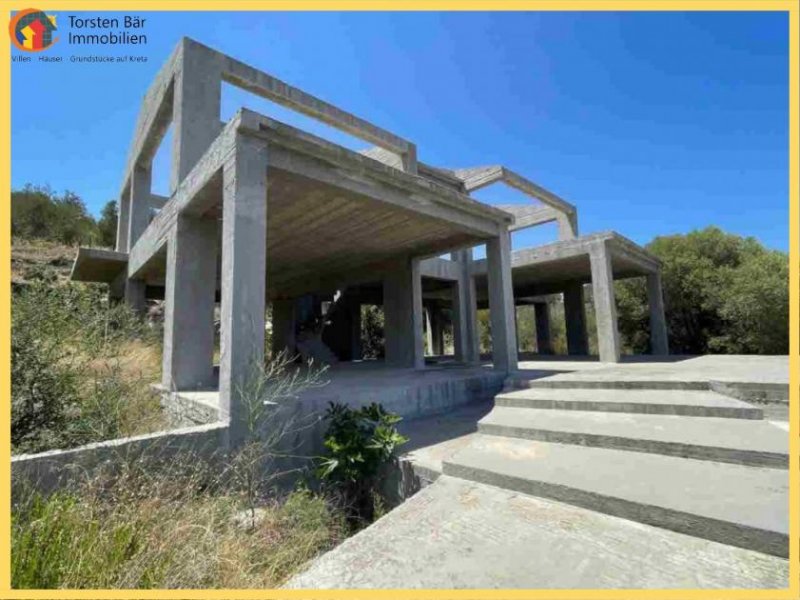 Rodia-Heraklion Kreta, Rodia (Heraklion) Villa im Rohbau mit Panorama-Meerblick Haus kaufen